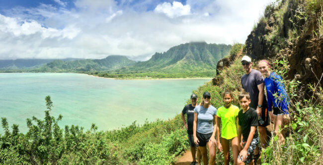 Hiking up Chinaman's Hat