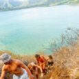 Steep hiking Trails on the way up Mokolii, The top of Chinaman's Hat