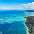 View of Lanikai Beach and the Mokolua Islands in Kailua