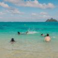 Snorkelers in the water at Lanikai Beach