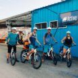 A group of people on e-bike rentals from Active Oahu