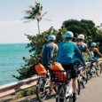 People e-biking in Kailua with rentals from Active Oahu