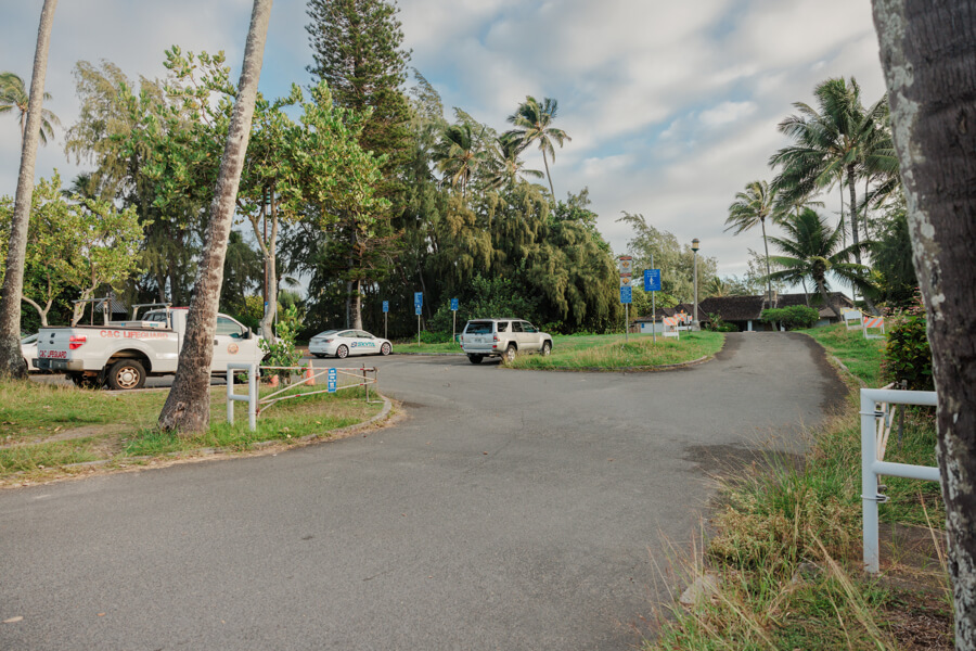 Parking lot at Kalama Beach