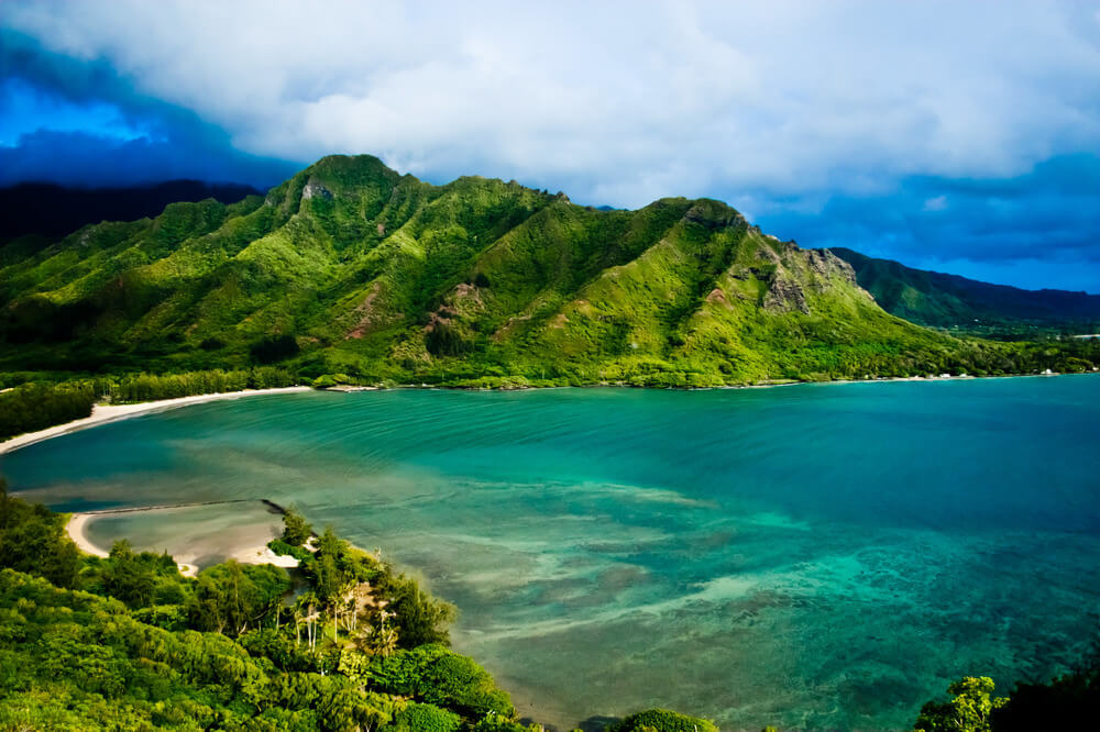 Drone view of Kahana Bay