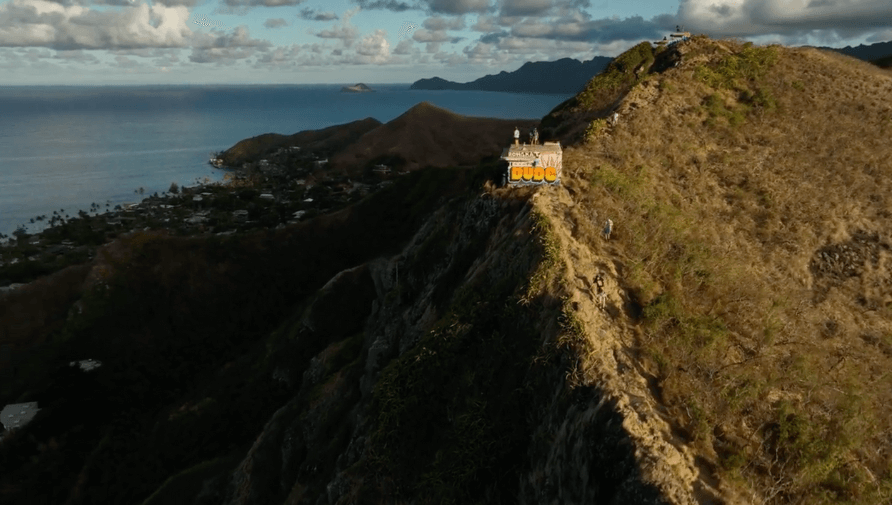 Drone view of the Lanikai Pillbox