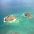 Overhead view of the Mokulua Islands