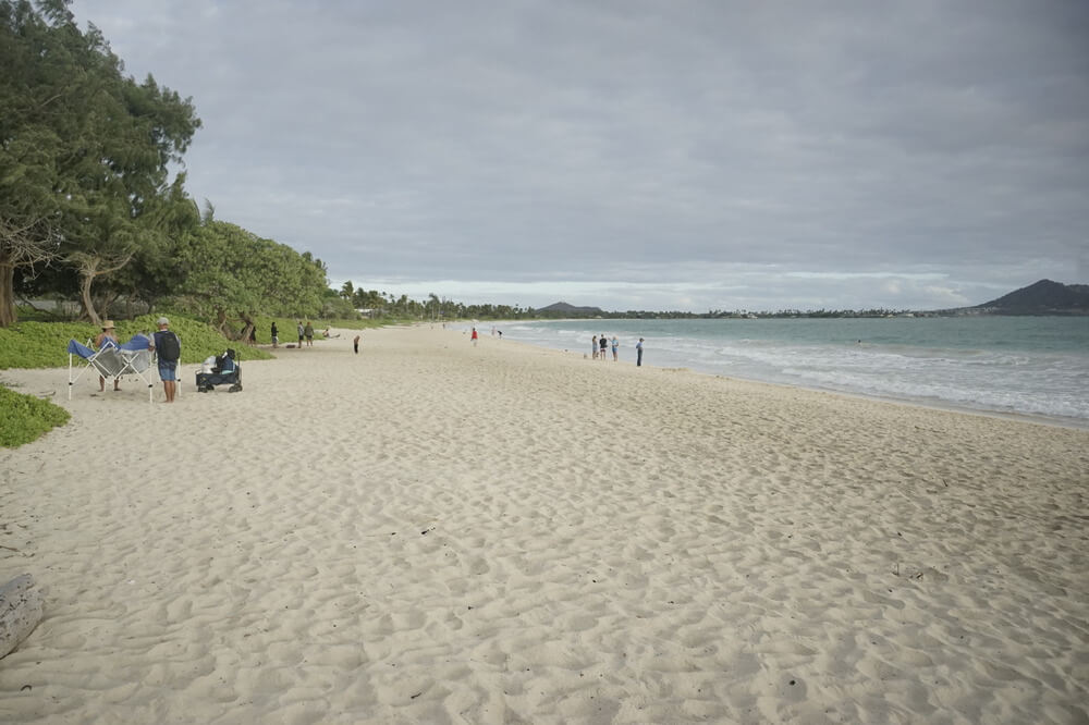 View of a white sandy beach