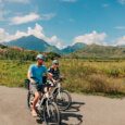 Two people e-bike in kailua, Oahu